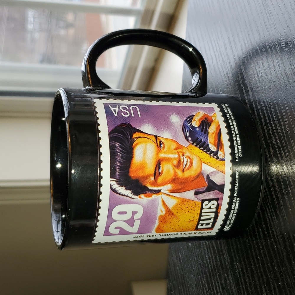ELVIS PRESLEY POSTAGE STAMP MUG. VINTAGE